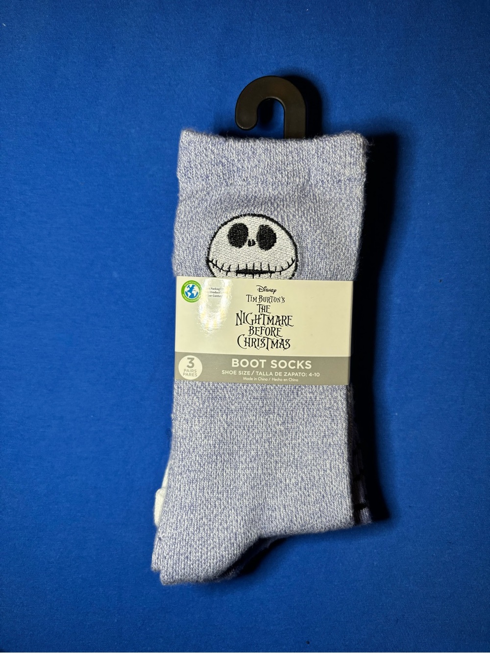 Disney Tim Burton's The Nightmare Before Christmas Gray Boot Socks - Men